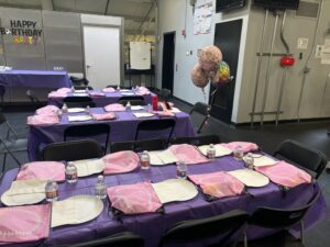Birthday Party Setup Purple and Pink Theme