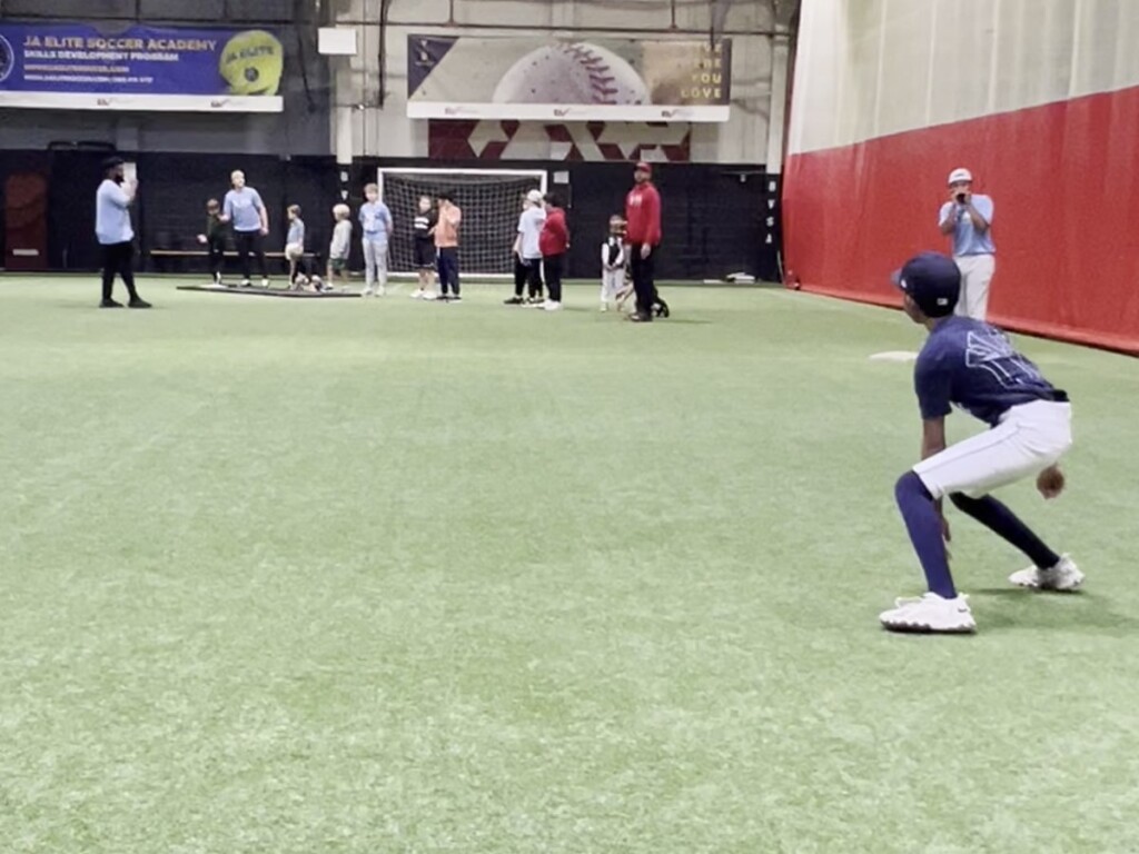 BVSA Summer Camp Hour 1 — warm-up and skill block on indoor turf