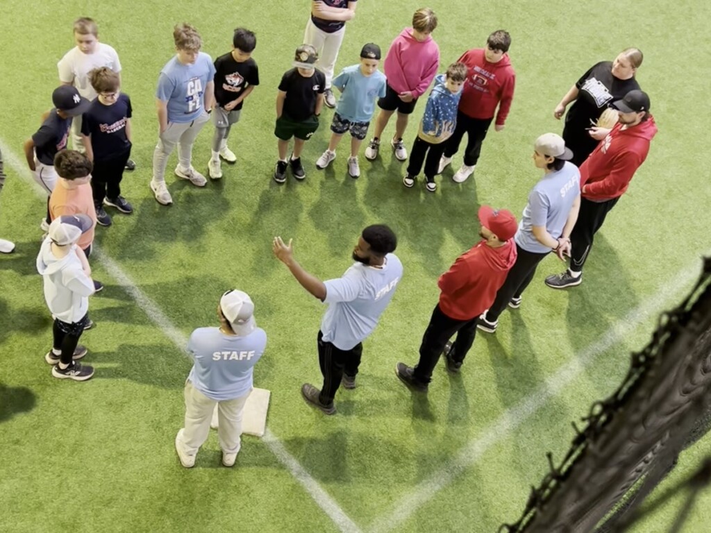 BVSA Summer Camp Hour 3 — team huddle and challenges with BVSA staff
